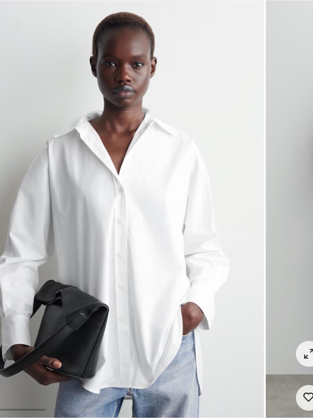 COS Oversized White Button-Up Shirt NWT